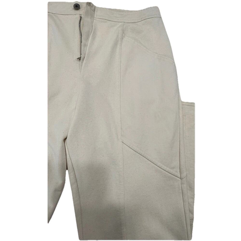 NWT ZARA Women’s Skinny Moto Pants Ivory Size Large 100% Cotton Biker Style - Picture 5 of 10